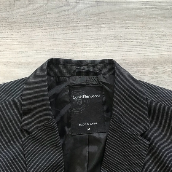Calvin Klein Black Pinstripe Blazer - Picture 4 of 5